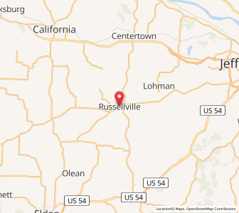 Map of Russellville, Missouri