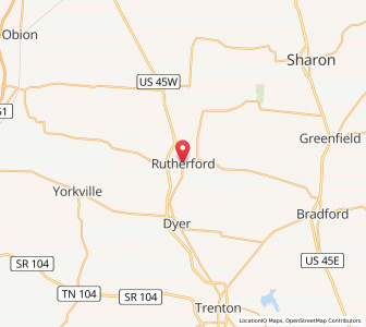 Map of Rutherford, Tennessee