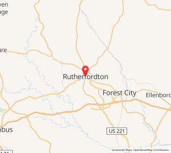 Map of Rutherfordton, North Carolina