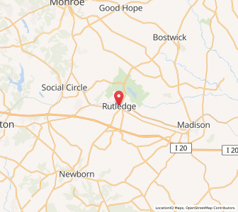 Map of Rutledge, Georgia