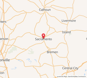 Map of Sacramento, Kentucky