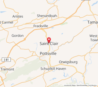 Map of Saint Clair, Pennsylvania