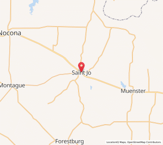 Map of Saint Jo, Texas