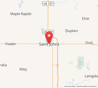 Map of Saint Johns, Michigan
