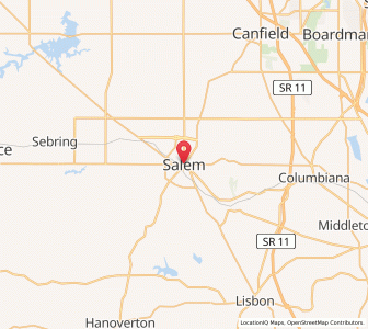 Map of Salem, Ohio