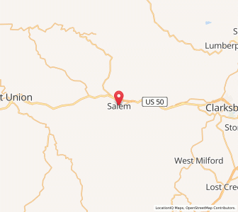 Map of Salem, West Virginia