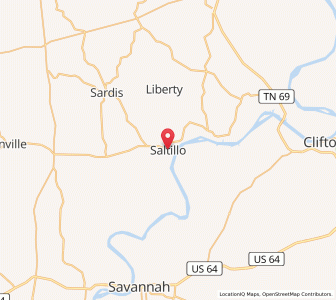 Map of Saltillo, Tennessee