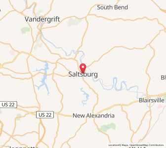 Map of Saltsburg, Pennsylvania