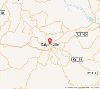 Map of Salyersville, Kentucky