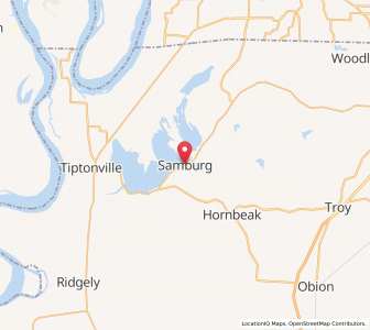 Map of Samburg, Tennessee