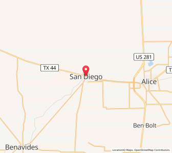 Map of San Diego, Texas