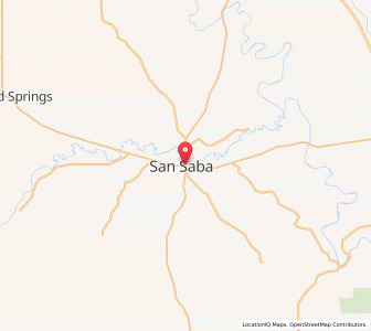 Map of San Saba, Texas
