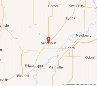 Map of Sandborn, Indiana
