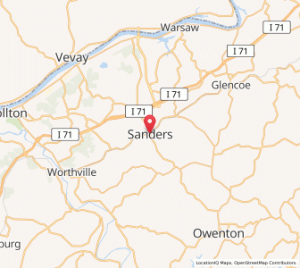 Map of Sanders, Kentucky