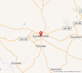 Map of Sandersville, Georgia
