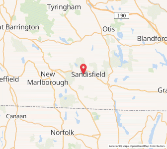 Map of Sandisfield, Massachusetts
