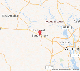 Map of Sandy Creek, North Carolina