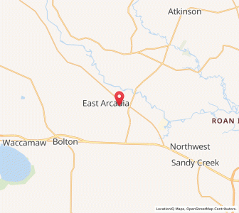 Map of Sandyfield, North Carolina
