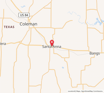 Map of Santa Anna, Texas