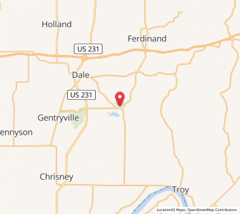 Map of Santa Claus, Indiana