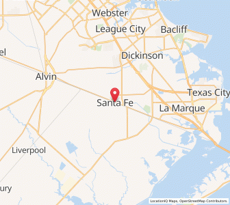 Map of Santa Fe, Texas