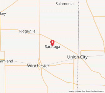 Map of Saratoga, Indiana