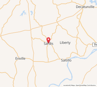 Map of Sardis, Tennessee