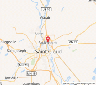 Map of Sauk Rapids, Minnesota