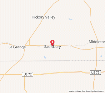 Map of Saulsbury, Tennessee