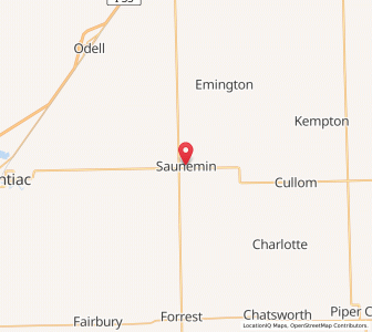 Map of Saunemin, Illinois