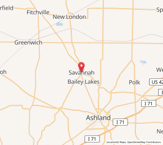 Map of Savannah, Ohio