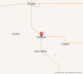 Map of Sawyer, Kansas