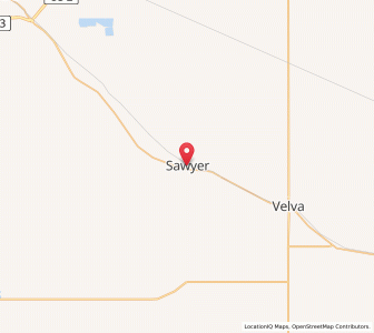 Map of Sawyer, North Dakota