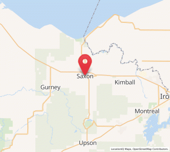 Map of Saxon, Wisconsin
