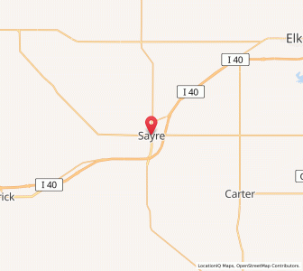 Map of Sayre, Oklahoma
