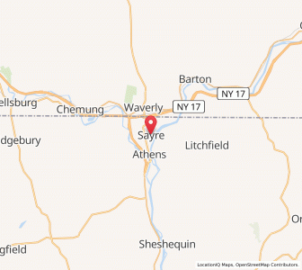 Map of Sayre, Pennsylvania