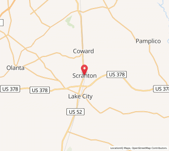 Map of Scranton, South Carolina
