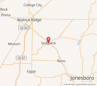 Map of Sedgwick, Arkansas