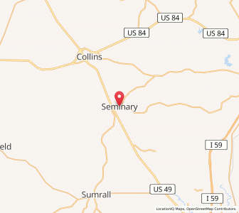 Map of Seminary, Mississippi