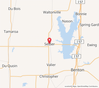 Map of Sesser, Illinois