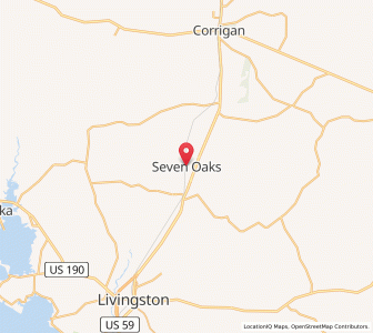 Map of Seven Oaks, Texas