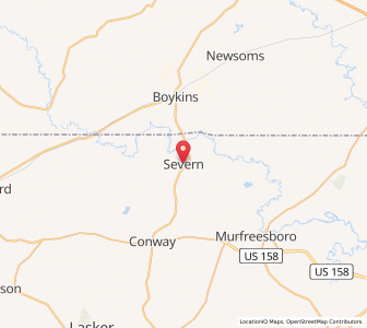 Map of Severn, North Carolina