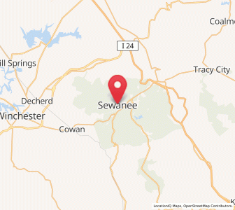 Map of Sewanee, Tennessee