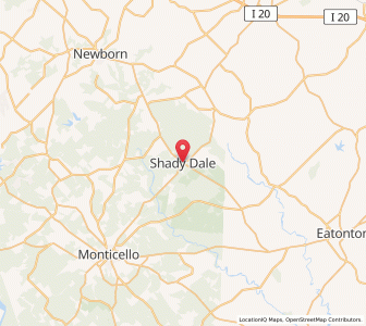 Map of Shady Dale, Georgia