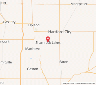 Map of Shamrock Lakes, Indiana