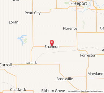 Map of Shannon, Illinois