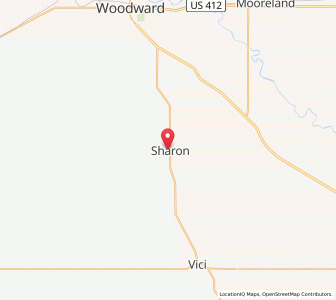 Map of Sharon, Oklahoma
