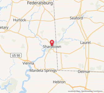 Map of Sharptown, Maryland