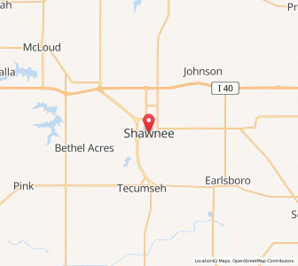 Map of Shawnee, Oklahoma