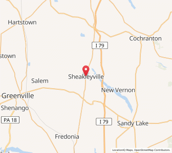 Map of Sheakleyville, Pennsylvania